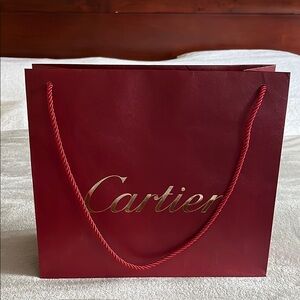 Burgundy Cartier Bag with Gold Logo
